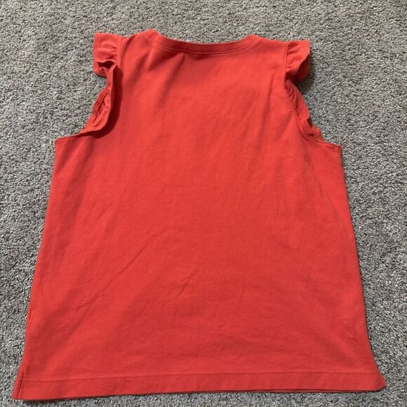 J. Crew Factory Red Festive Sleeveless Ruffle Blouse Top M Casual Career Office - Picture 8 of 8